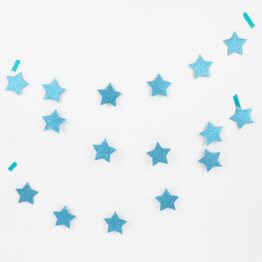 Guirlande : Étoiles Glitter Bleues