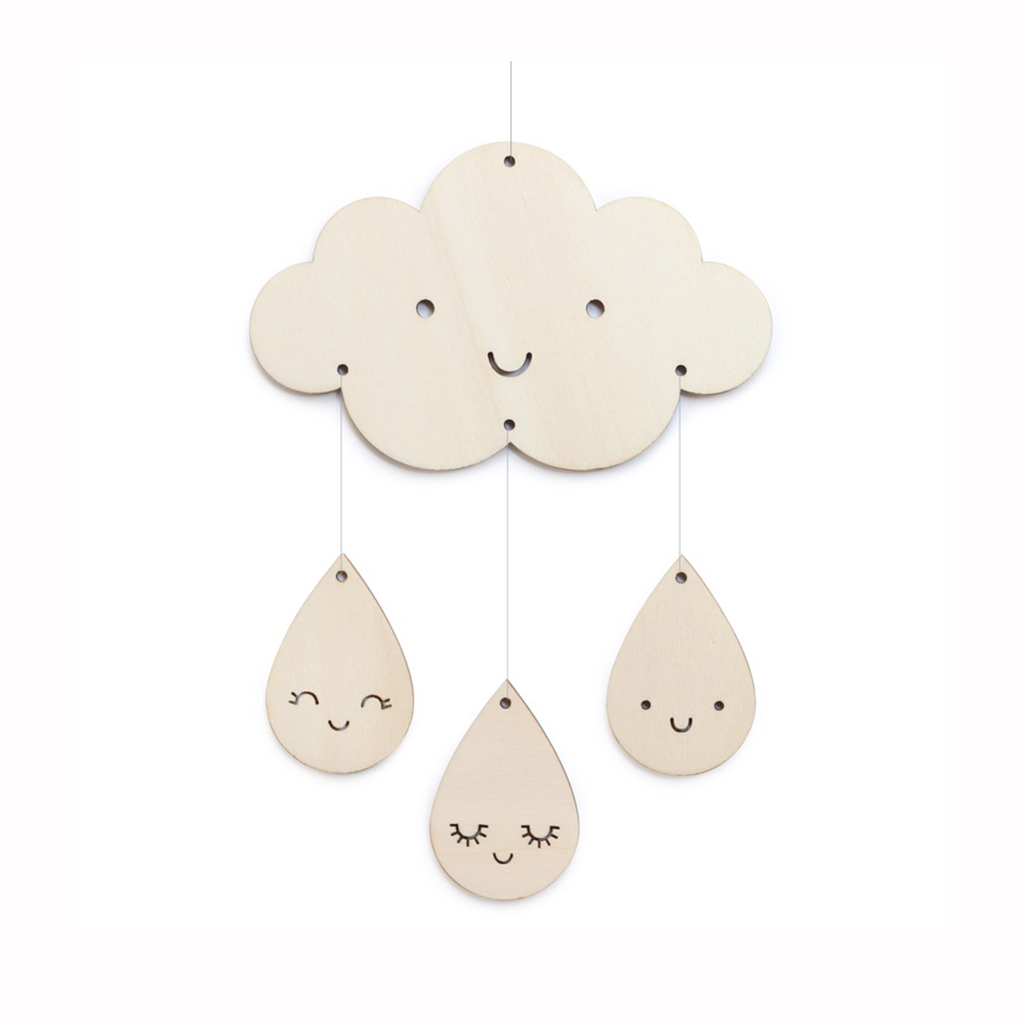 PETIT MOBILE NUAGE EN BOIS - Little marmaille