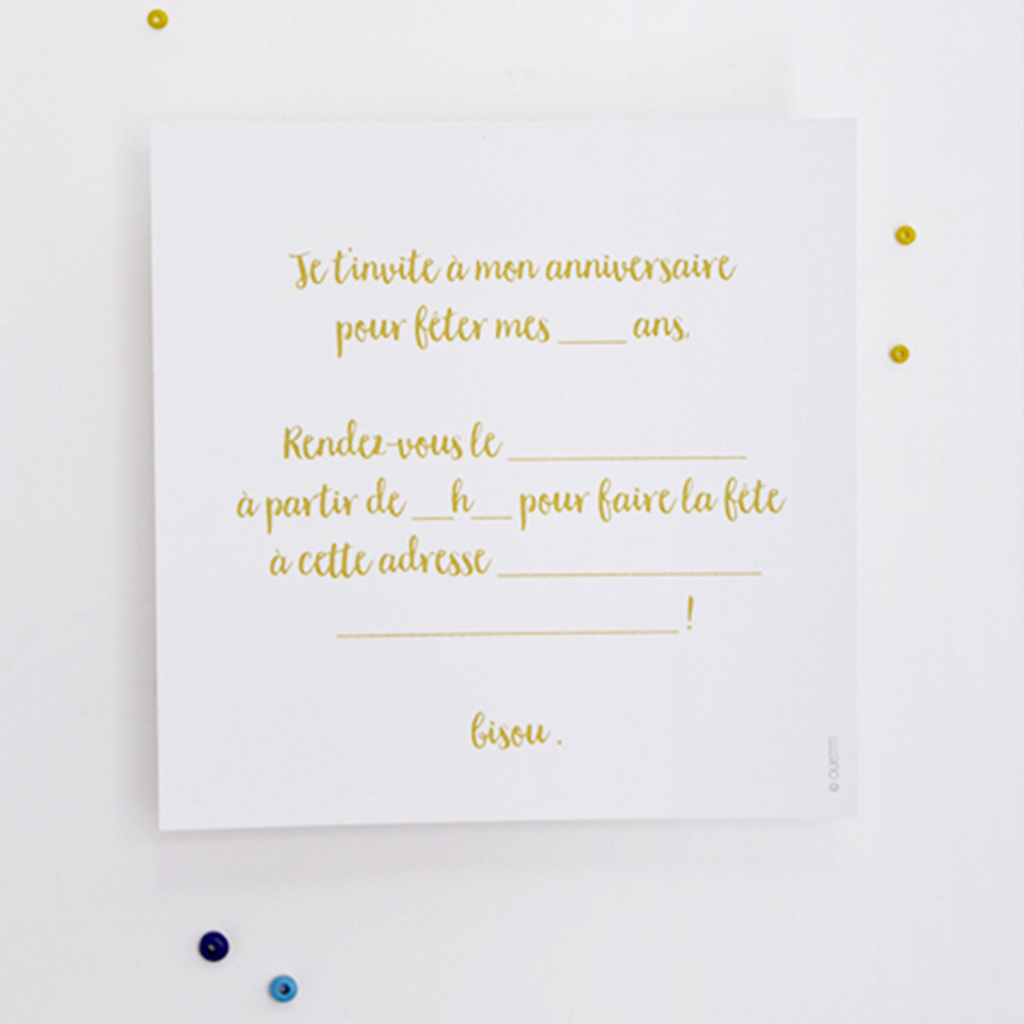 8 invitations dont enveloppes bleues - Invitation anniversaire