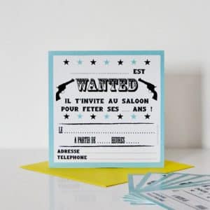 Chacha Carton Invitation Anniversaire Cowboy Little Marmaille