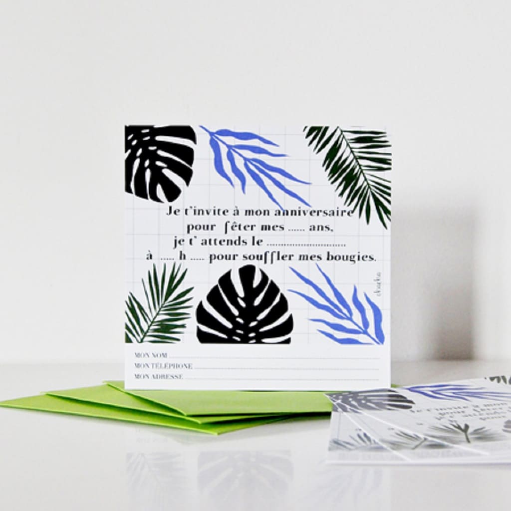 8 Cartons D Invitation Tropical Little Marmaille 8 Cartons D Invitation Tropical Little Marmaille