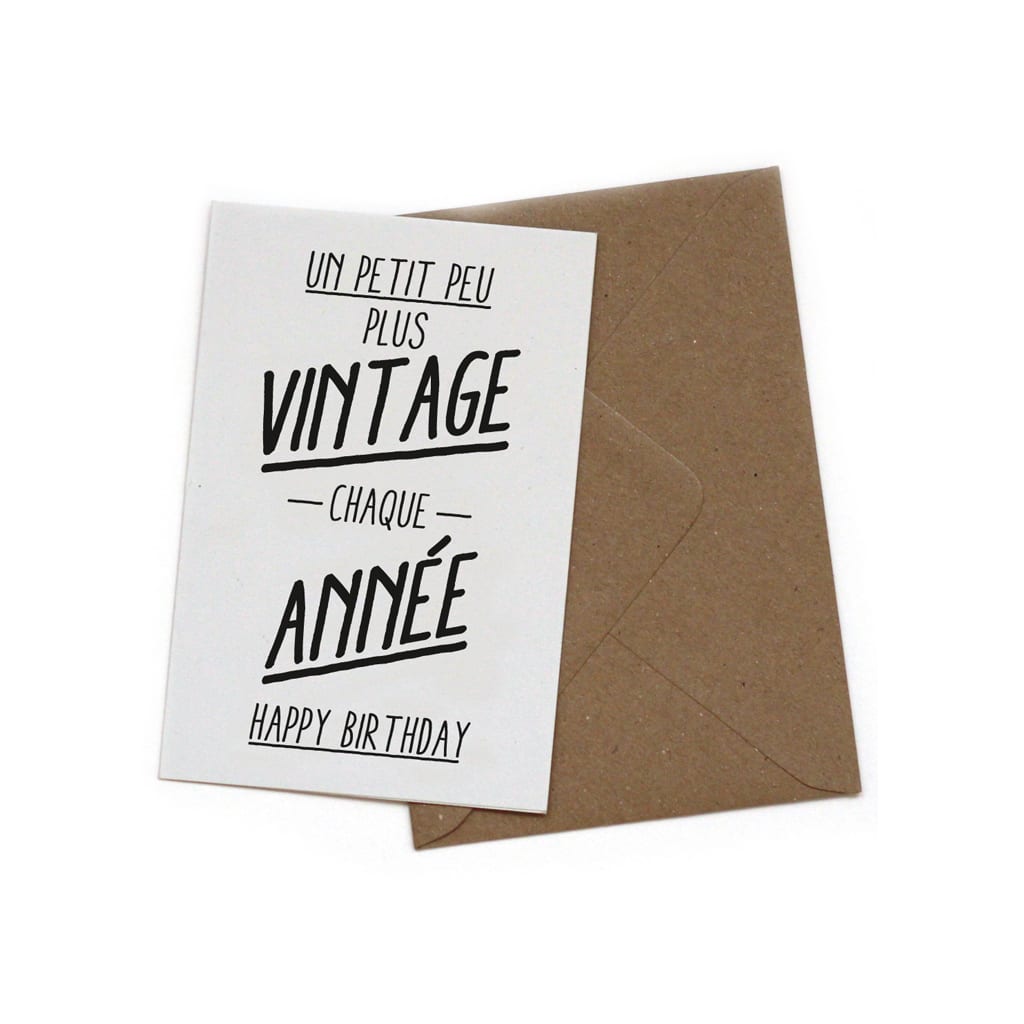 Carte Double Un Petit Peu Plus Vintage Chaque Annee Little Marmaille Carte Double Un Petit Peu Plus Vintage Chaque Annee Little Marmaille