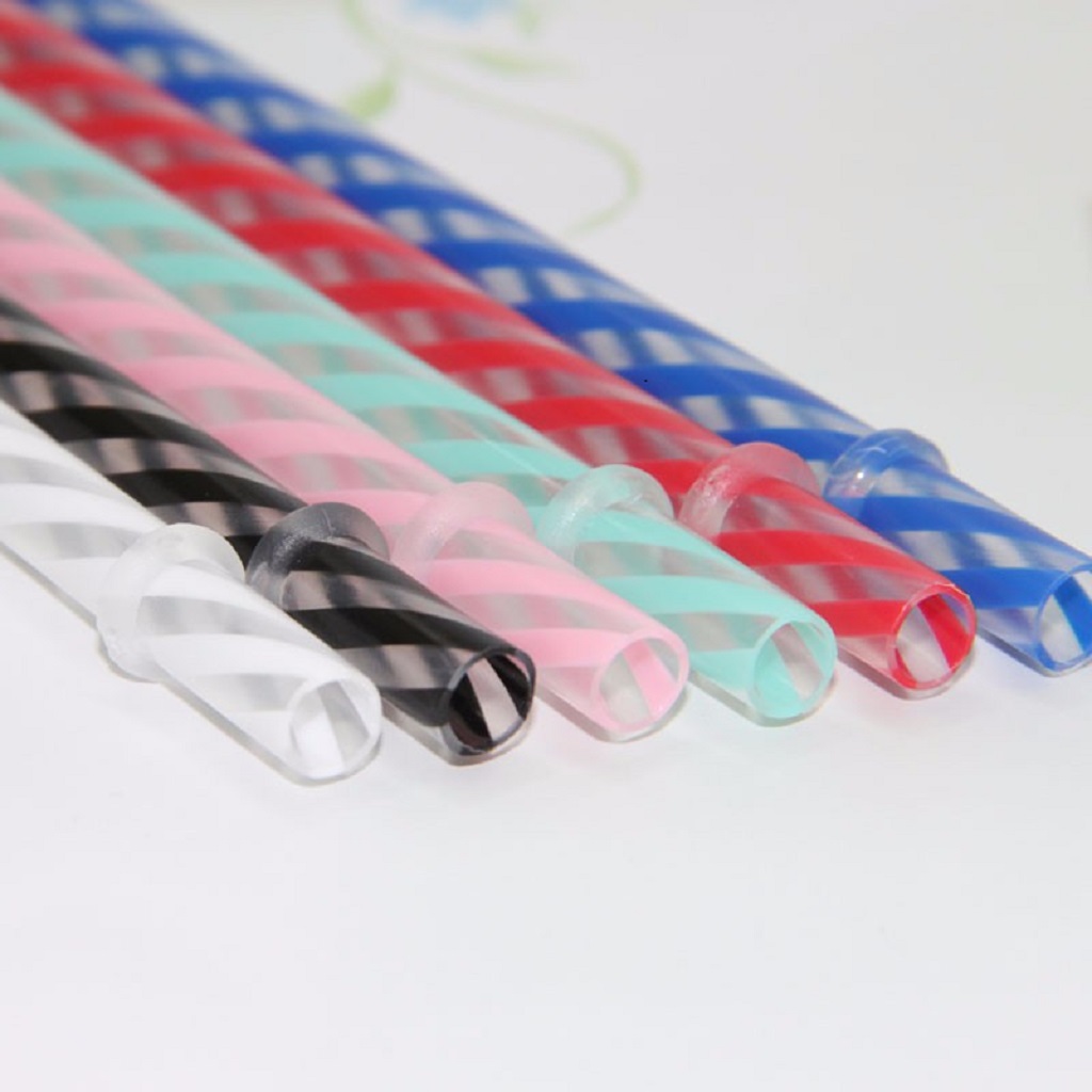 100pcs 10*260mm Paille En Plastique Jetable Pliable Et Colorée