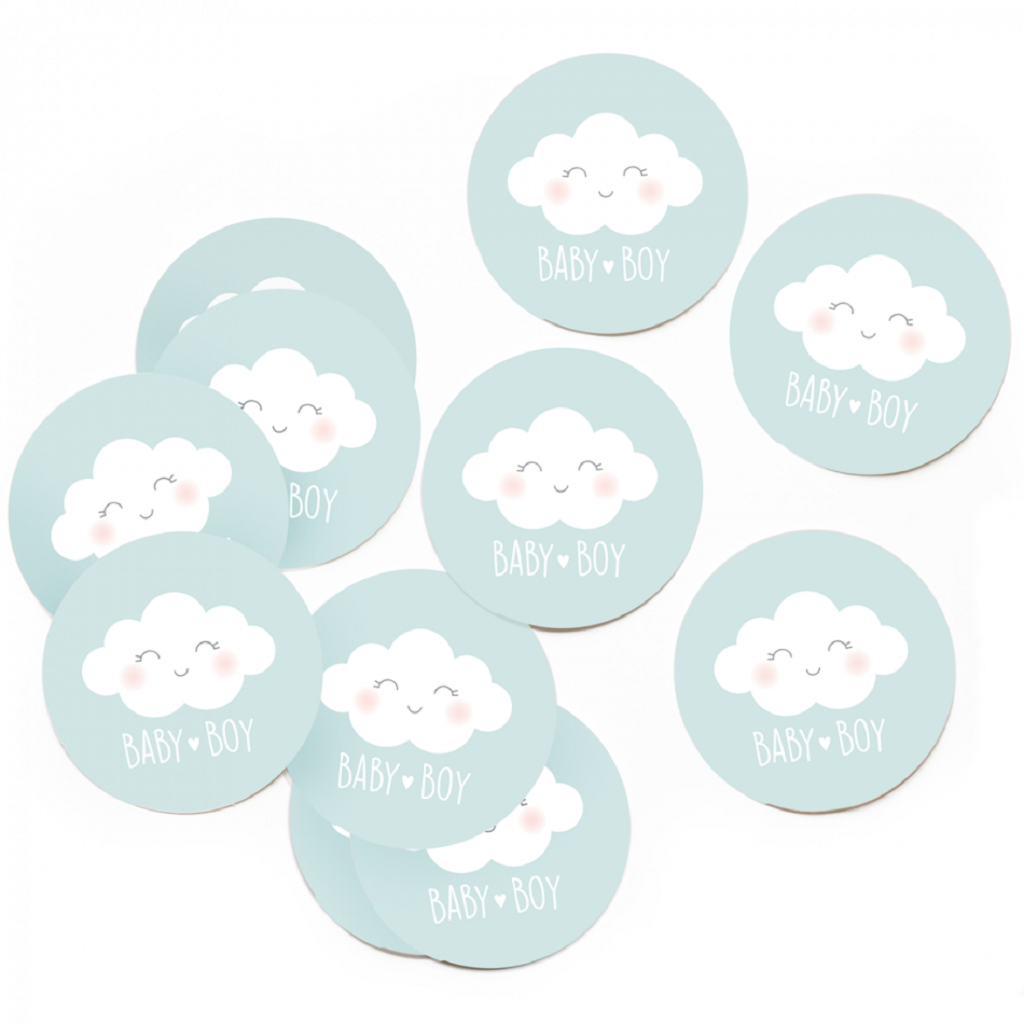 Sticker nuage bleu pour coffre à jouet bébé personnalisé