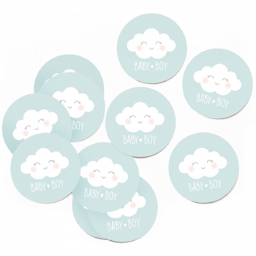 Sticker nuage bleu pour coffre à jouet bébé personnalisé