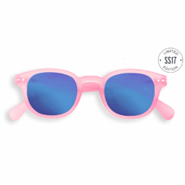 Lunettes De Soleil Adulte #C - Rose Bonbon - Miroir Bleu