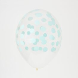 5 Ballons - Confettis Vert Acqua