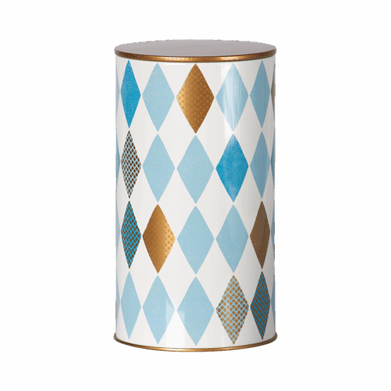 Boîte en Métal Ronde - Harlequin - Bleu