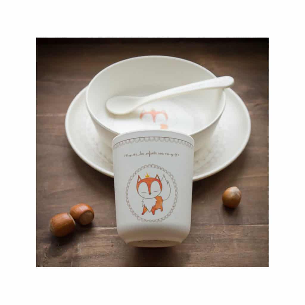 Coffret Vaisselle Fibre De Bambou Renard Little Marmaille