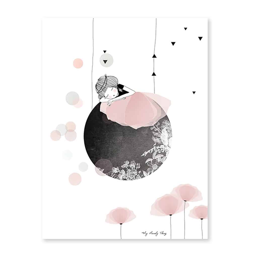 Affiche Petite Fille Sur La Lune Little marmaille Affiche Petite Fille Sur La Lune Little marmaille