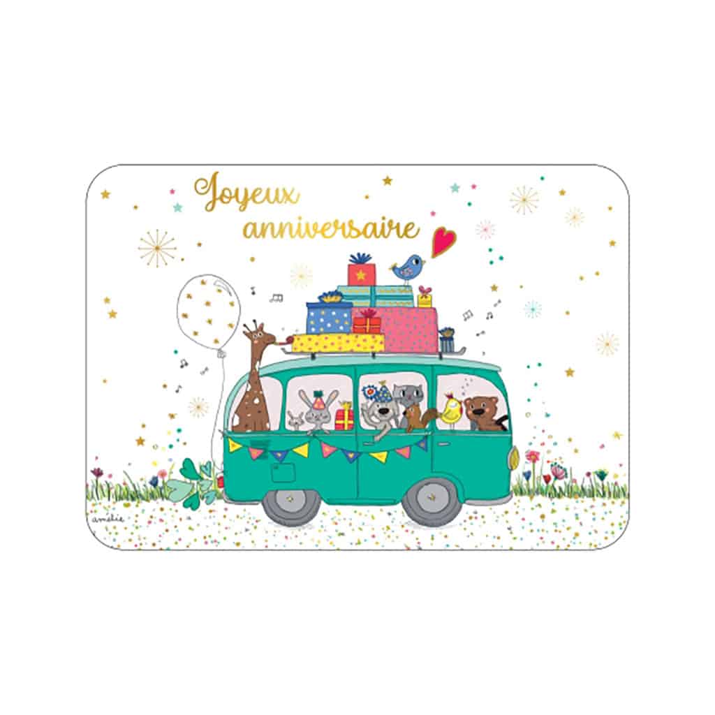 Carte Dart Carte Joyeux Anniversaire Caravane D Animaux Little Marmaille Carte Dart Carte Joyeux Anniversaire Caravane D Animaux Little Marmaille