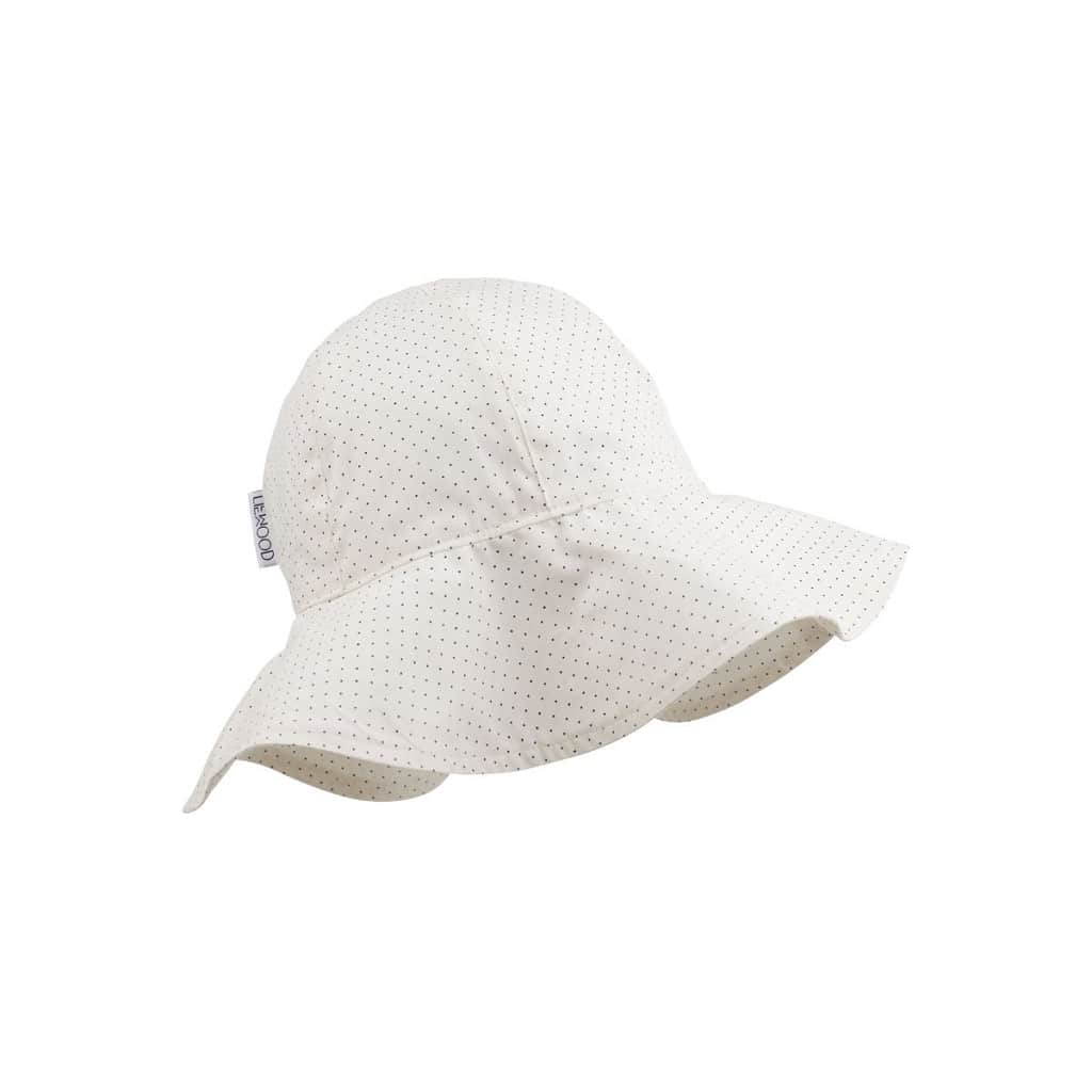 Chapeau De Soleil Forme Capeline Blanc Plumetis Little Marmaille