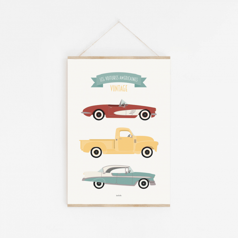 lutin-petit-pois_affiche-les-voitures-americaines-vintage2