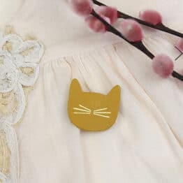 broche chat safran