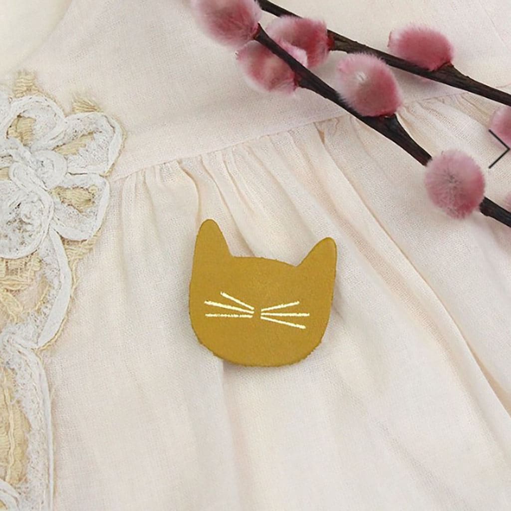 broche chat safran
