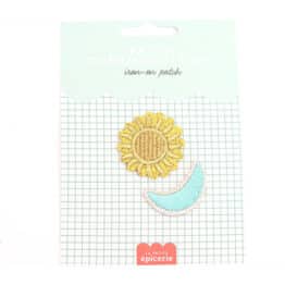 soleil et lune ecusson thermocollant