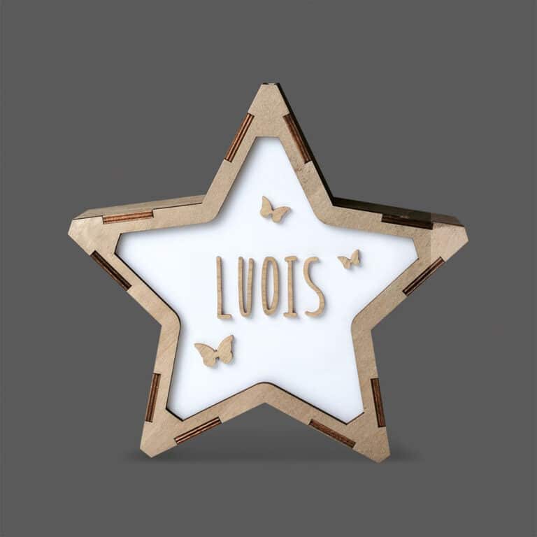 veilleuse etoile personnalisable de face