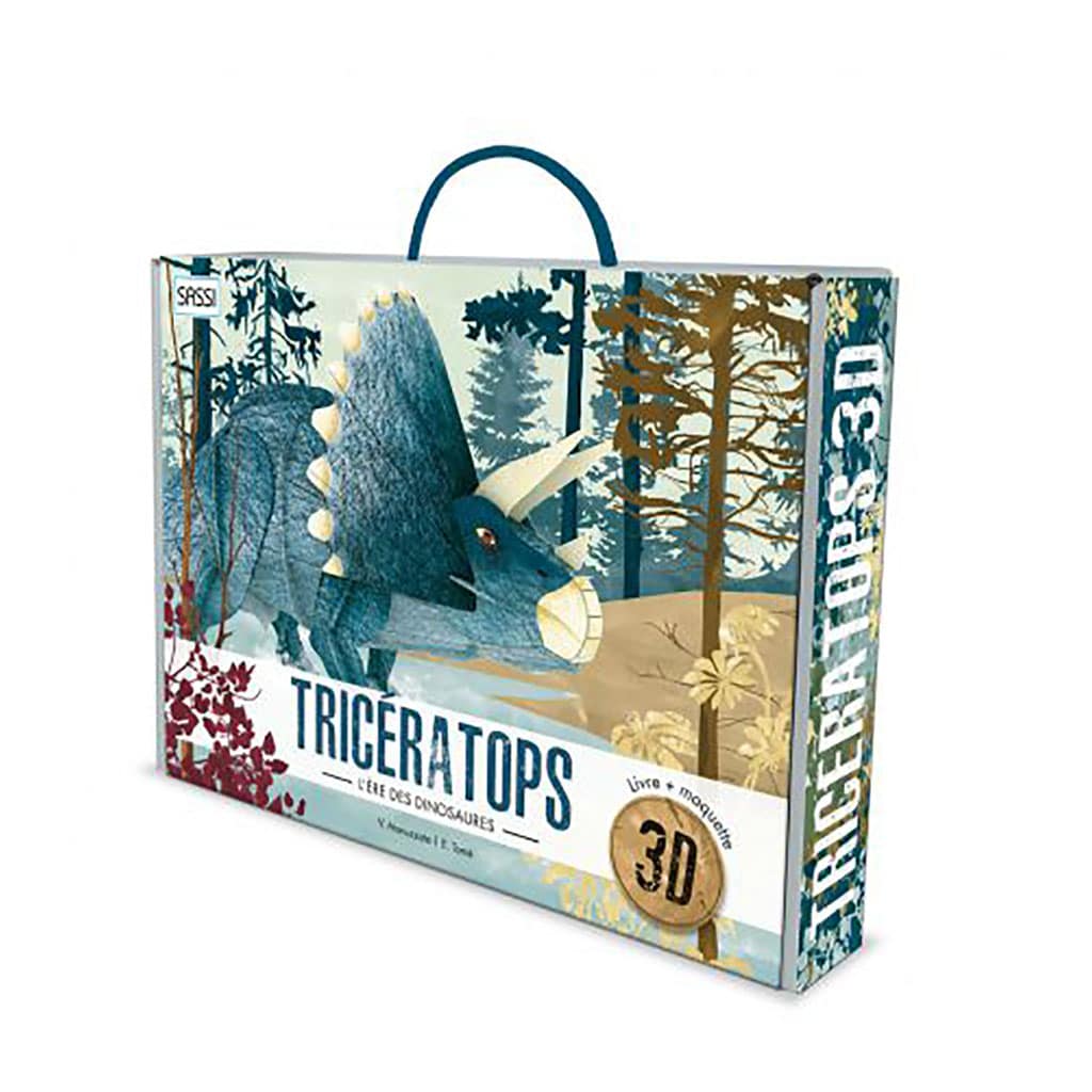 Livre et maquette 3d l'ère des dinosaures - Le tricératops coffret