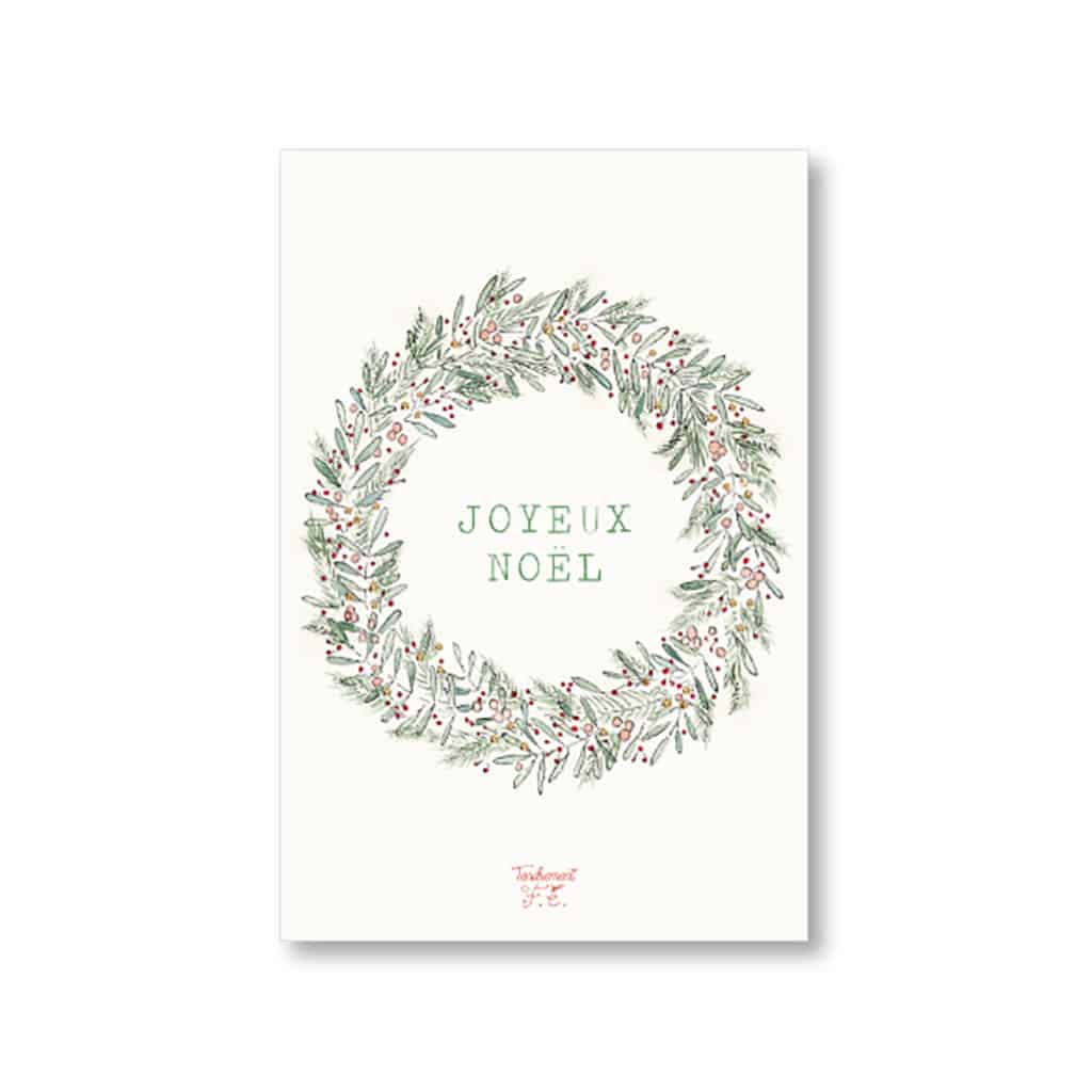 Carte Couronne Joyeux Noël Tendrement Fé