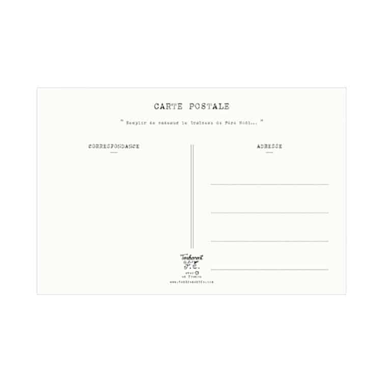 Carte Traineau de Noel Verso Tendrement Fé