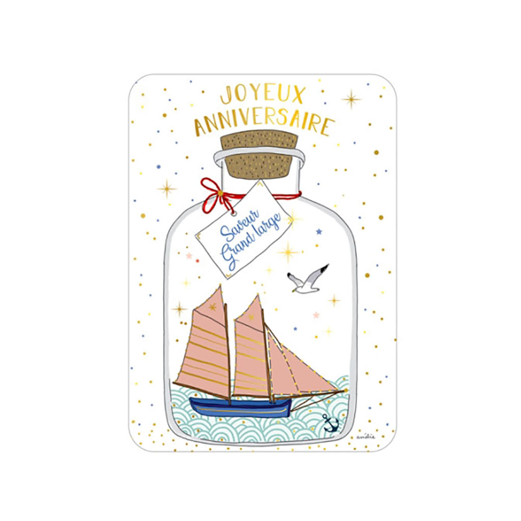 Carte - Joyeux anniversaire - Bateaux