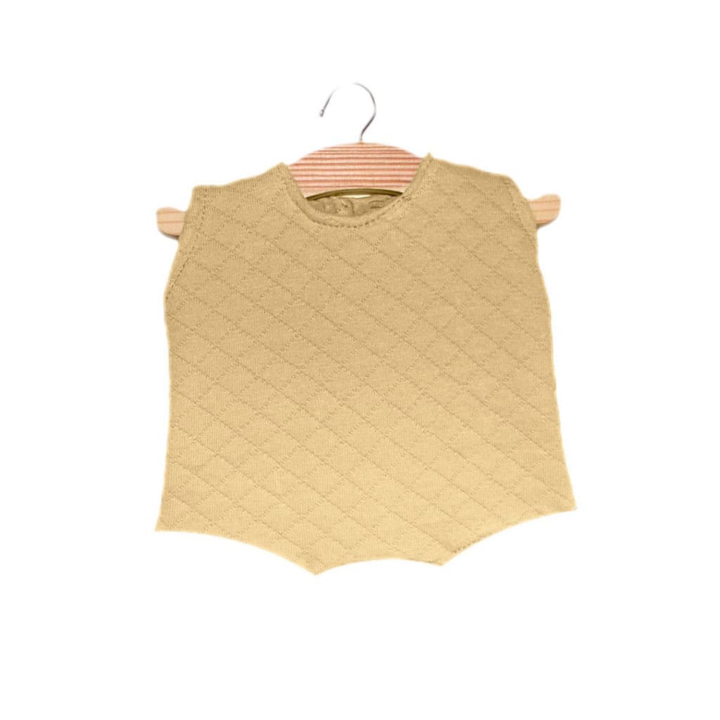 Body beige en coton surpiqué - Minikane
