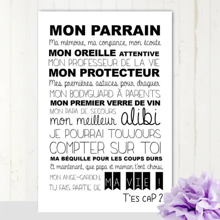 Carte Mon Parrain Suite Créative Little marmaille