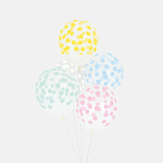 Ballon confettis pastel