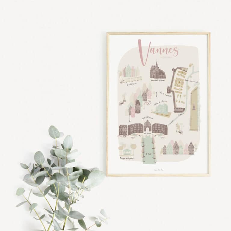 Affiche ma jolie villes de Vannes encadrée