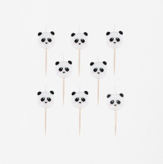 lot de 8 bougies pandas