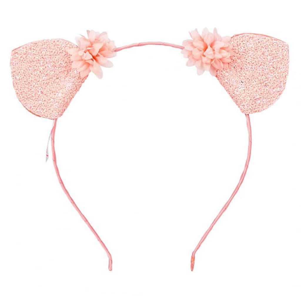 Serre Tete Mireille Oreilles De Chat Rose Glitter Little Marmaille