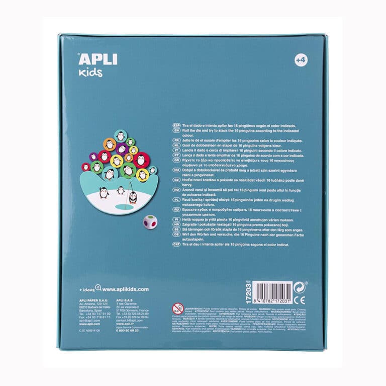 Packaging de dos jeu d'équilibre pingouins