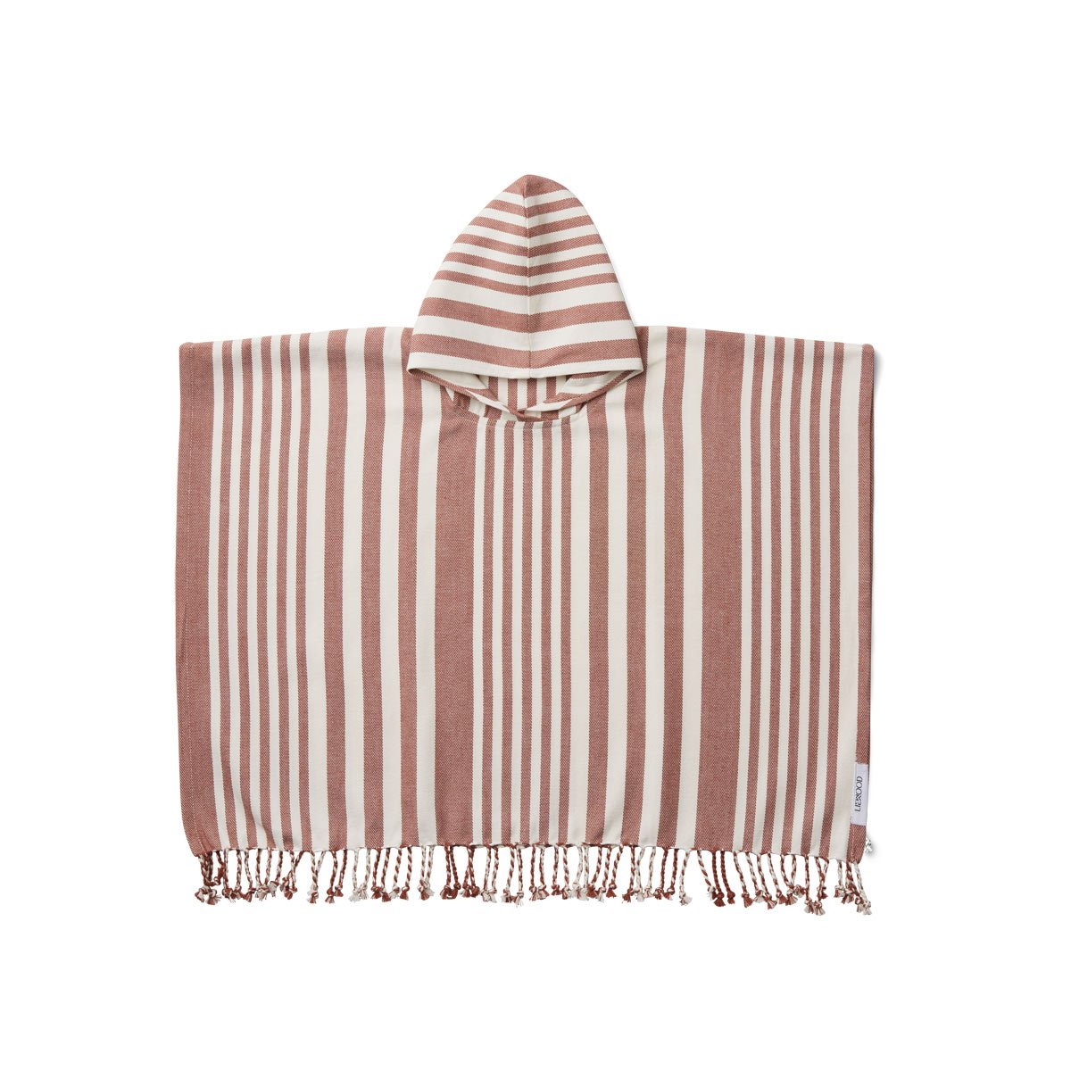 poncho à rayures roses