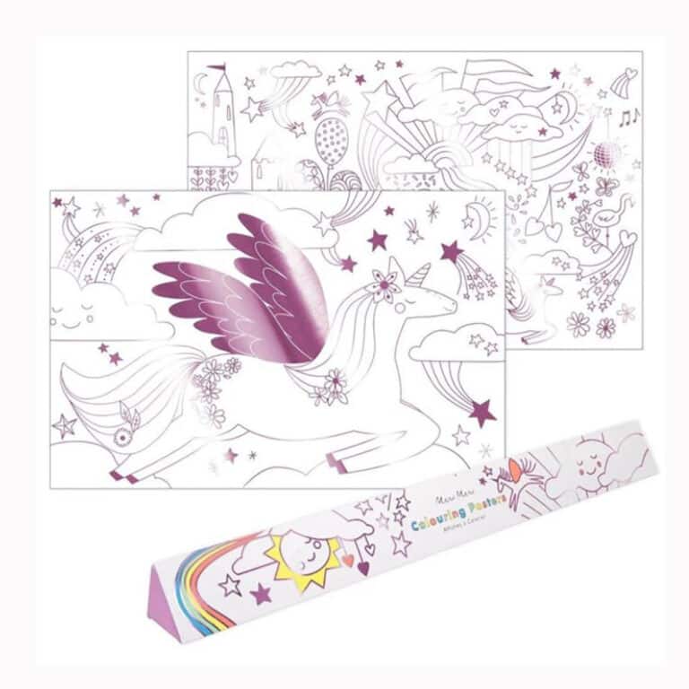 affiche à colorier licorne Meri Meri