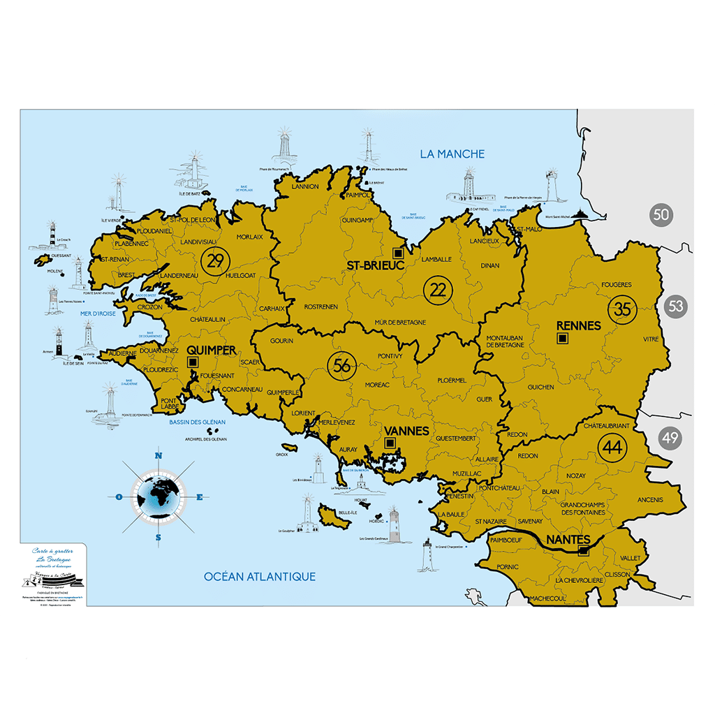 Carte De Bretagne A Gratter Little Marmaille Carte De Bretagne A Gratter Little Marmaille