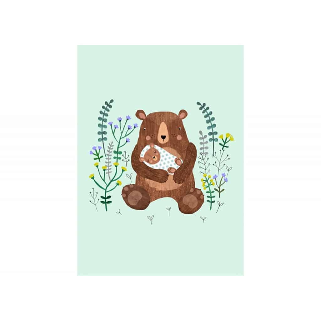 Carte Postale Maman Ours Et Son Bebe Little Marmaille