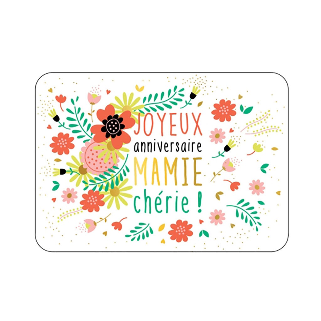 Carte Joyeux Anniversaire Mamie Cherie Little Marmaille