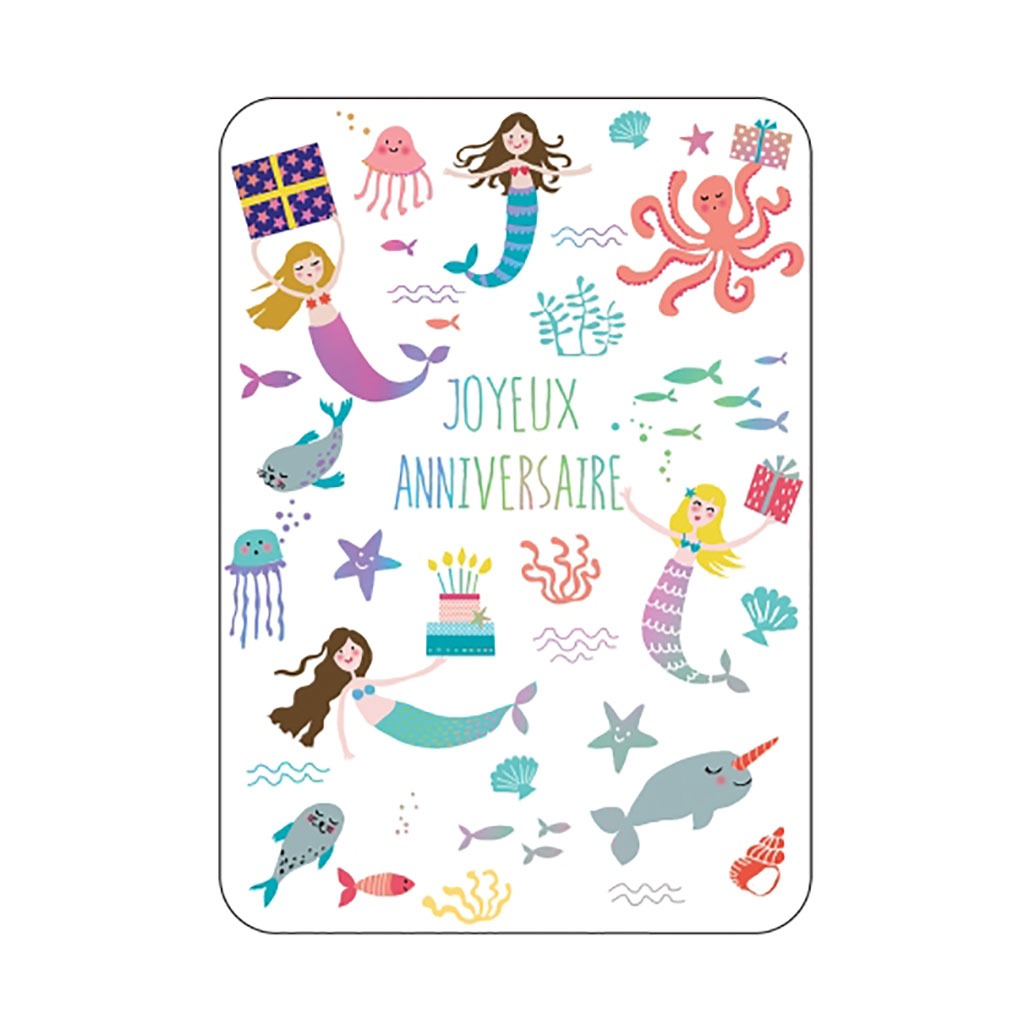 ANNIMERVEILLE • Carte Anniversaire Fille