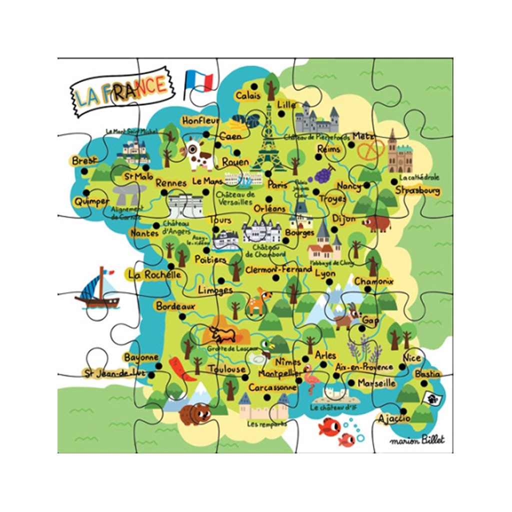 Carte Puzzle - Carte De France - Little marmaille