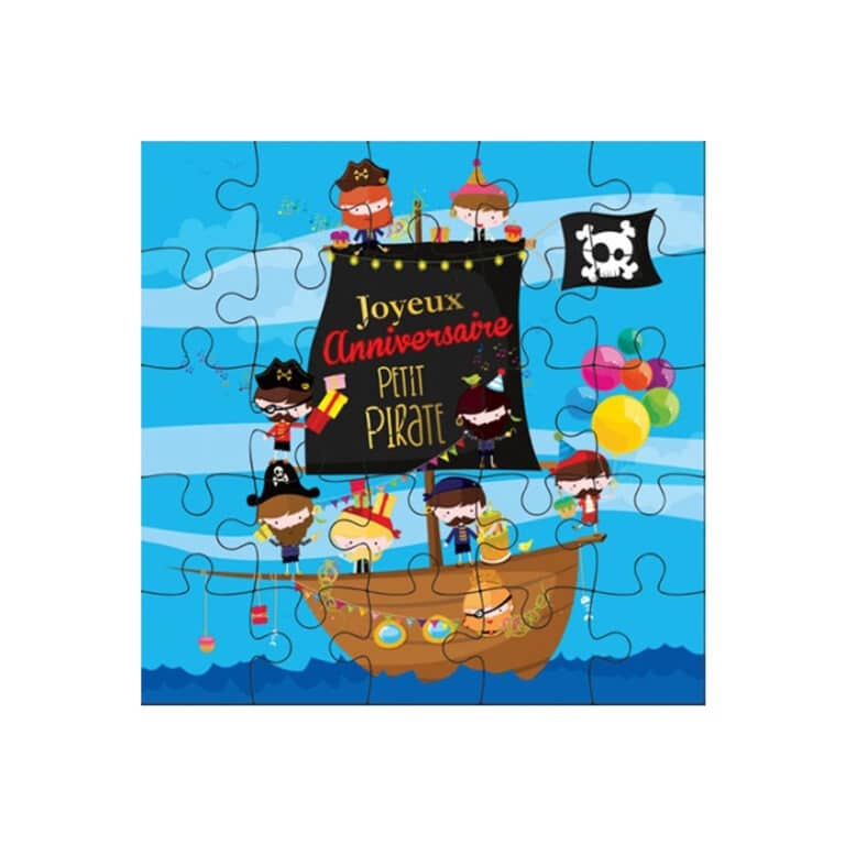carte puzzle anniversaire petit pirate