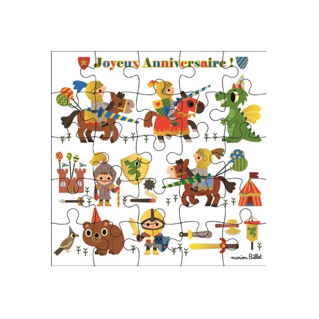 Carte Puzzle Joyeux Anniversaire Chevalier Little Marmaille