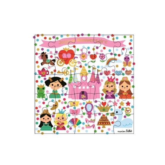 carte puzzle anniversaire princesse