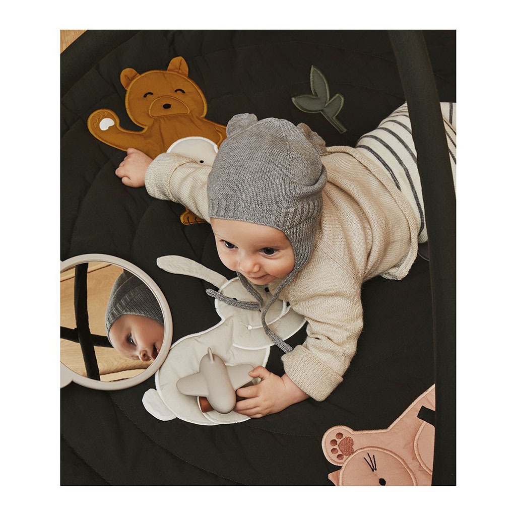 Bonnet Bébé Avec Oreilles - Velours Crème - Little marmaille