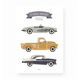 Affiche A3 - Voitures Américaines Vintage - Saule