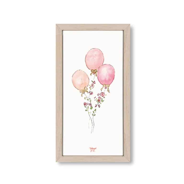 tendrement-fee_affiche-ballons-fleuris-19x39cm-avec-cadre