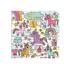 Carte Puzzle - Joyeux Anniversaire - Licorne En Fête