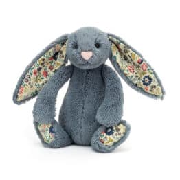 Doudou Lapin Bleu Aux Oreilles Fleuries - Jellycat