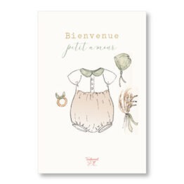 Carte - Bienvenue petit trésor - Layette Bohème