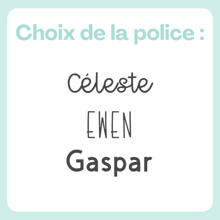 Choix d'écriture pour personnalisation