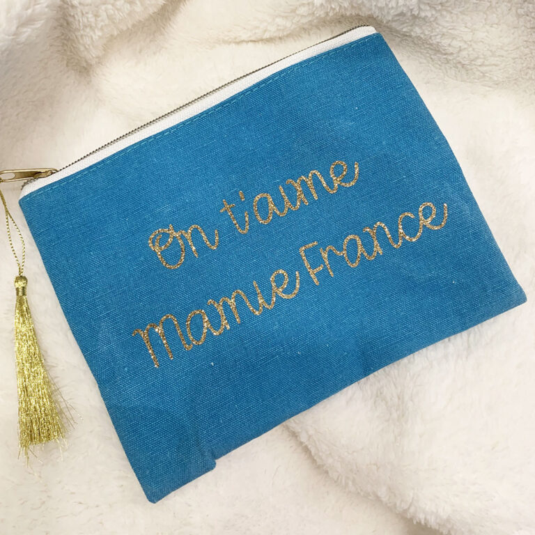 pochette bleu saxo personnalisable